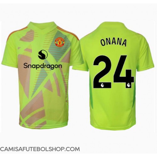 Camisa de time de futebol Manchester United Andre Onana #24 Goleiro Replicas 2º Equipamento 2024-25 Manga Curta